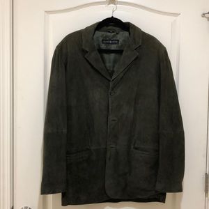 JHANE BARNES MEN’s SUEDE JACKET FOREST GREEN